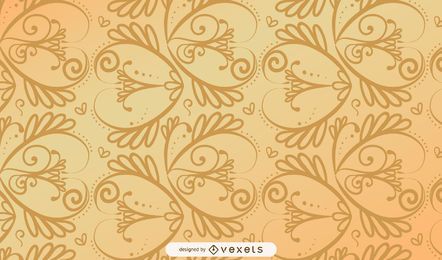 Padrão vintage dourado espiral sem costura