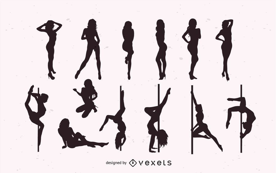 Chicas Bailando Striptease Pack Silueta Chicas Bailando Striptease Pack Silueta