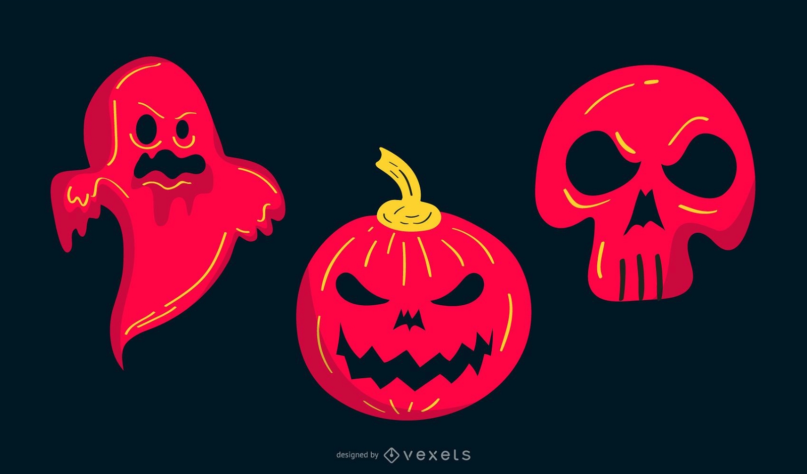 Halloween Stuffs rote Hand gezeichnet