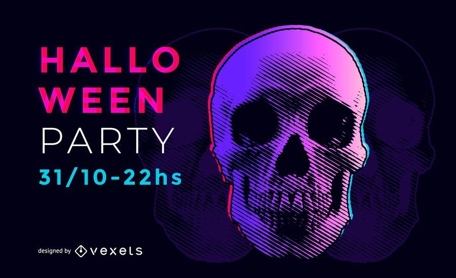Folleto de fiesta psicodélico de Halloween Folleto de fiesta psicodélico de Halloween