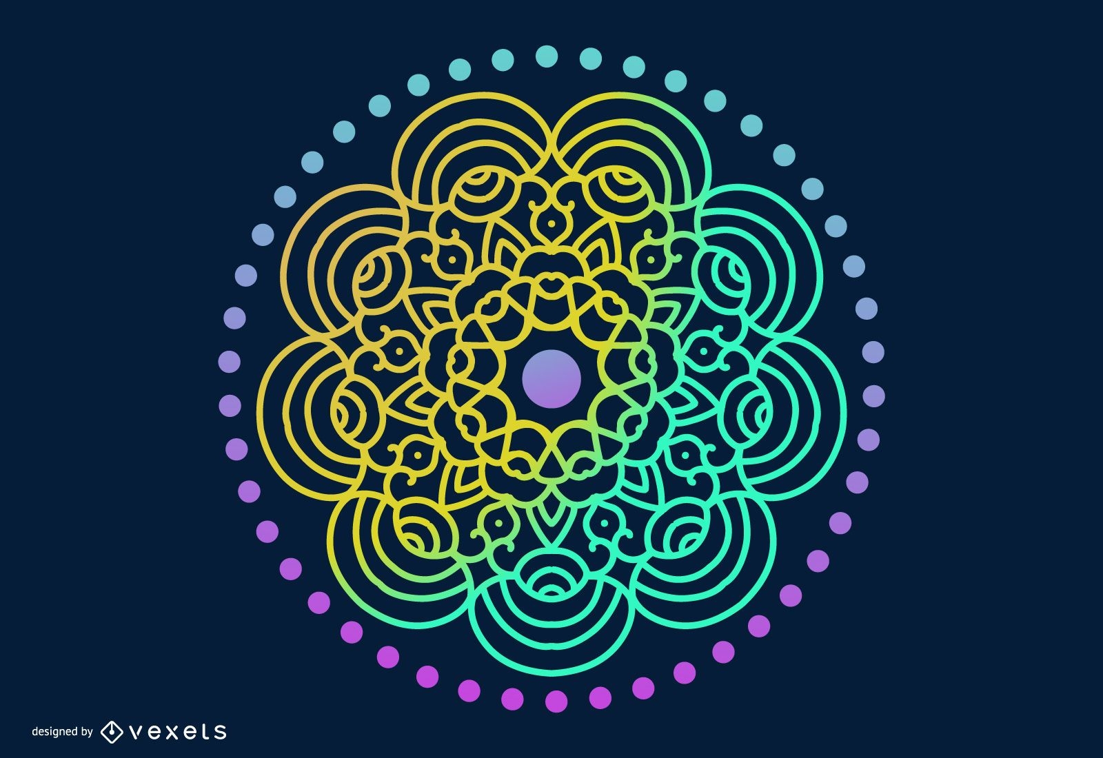 Psychedelischer Mandala-Vektor der aztekischen Art