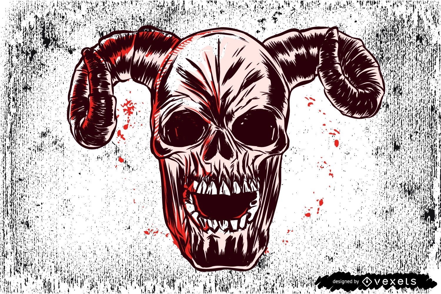 Horror Artístico Grungy Skull