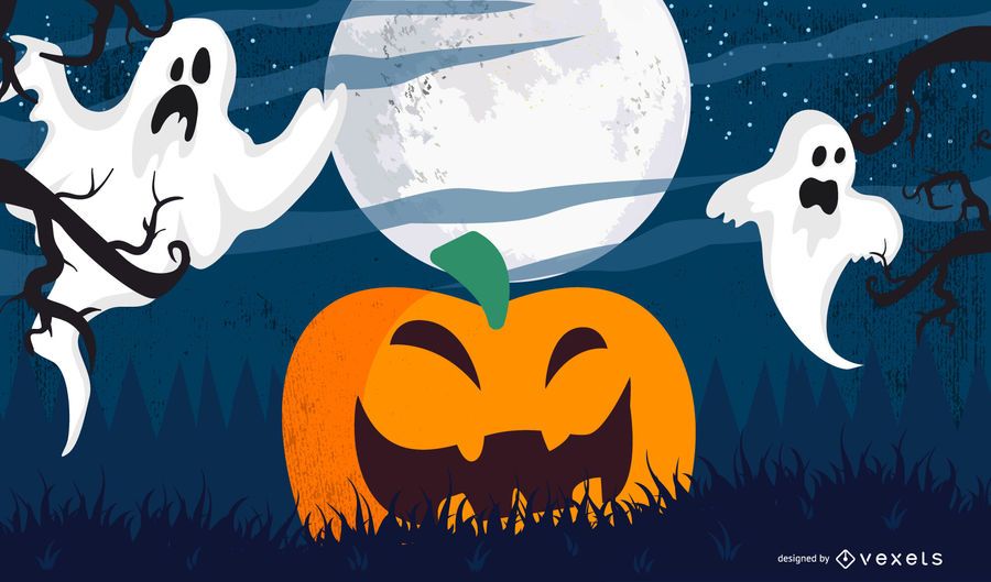 Halloween Pumpkin with Moonlight Sky Halloween Pumpkin with Moonlight Sky