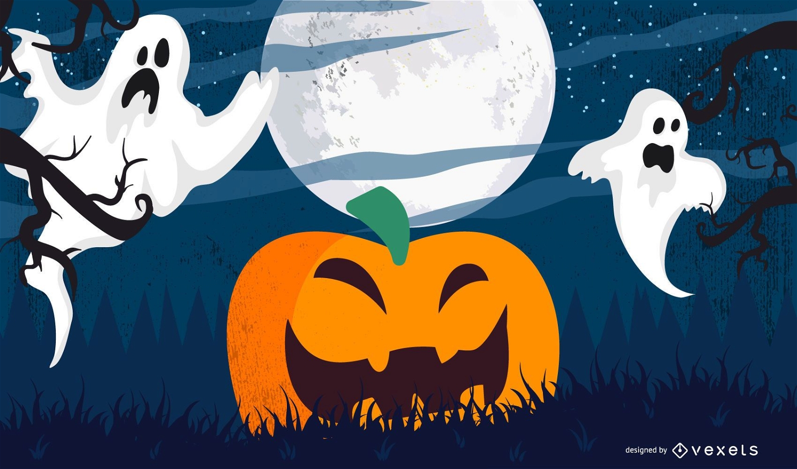 Halloween-K?rbis mit Mondscheinhimmel