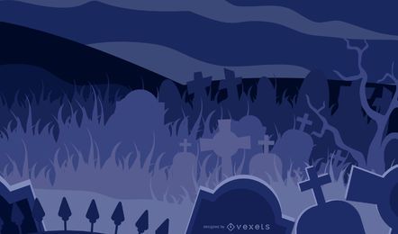 Terror Halloween Tema Cementerio
