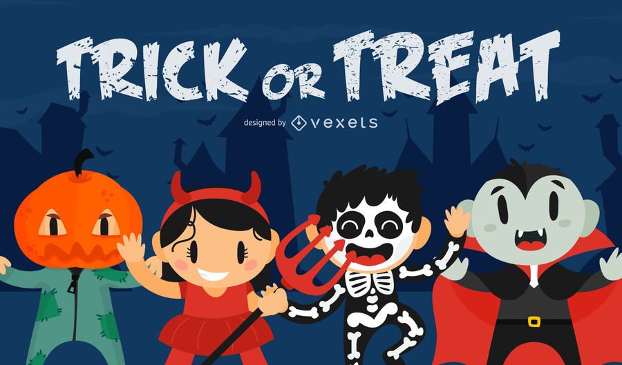 Arte de Halloween de truco o trato Arte de Halloween de truco o trato