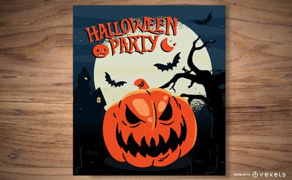 Folleto de plantilla de calabaza de Halloween