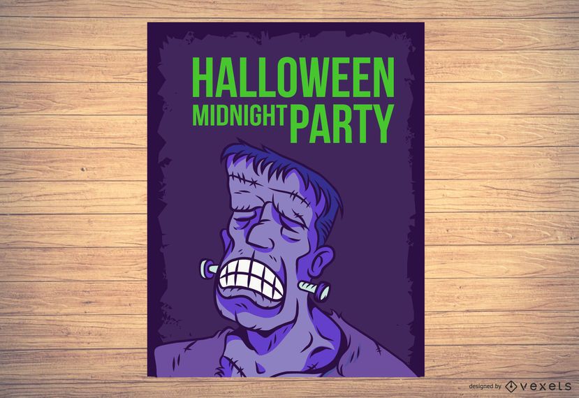 Frankenstein Halloween Flyer Vorlage Vektor Download