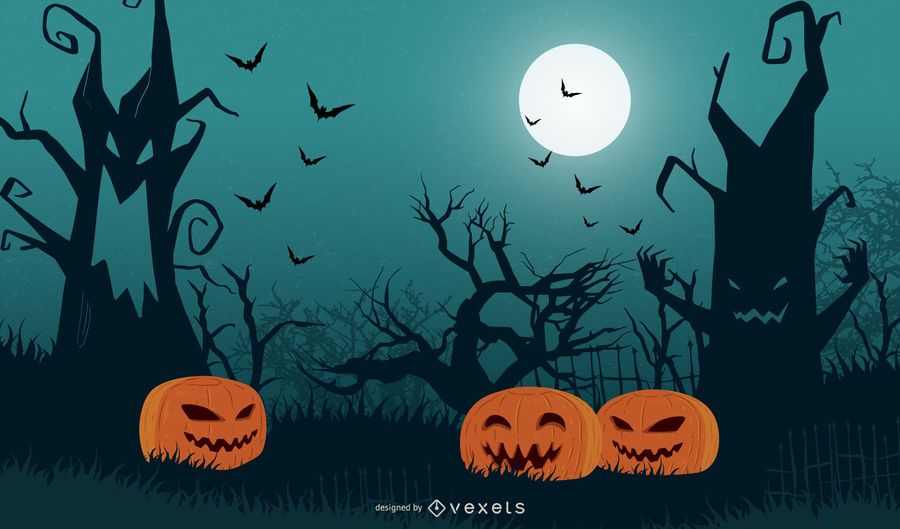 Árbol de Halloween con calabazas Árbol de Halloween con calabazas