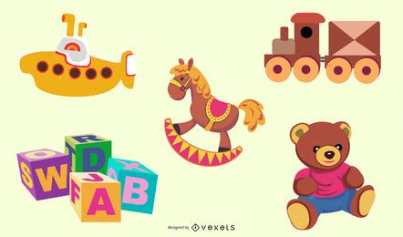 Pacote de ícones de brinquedos fofos para bebês