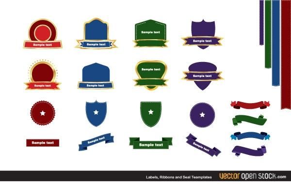 Labels ribbons and seal templates Labels ribbons and seal templates
