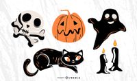 Scary Halloween Elements Vector Download