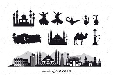 Silhueta de Istambul Icon Pack Turquia Silhueta de Istambul Icon Pack Turquia