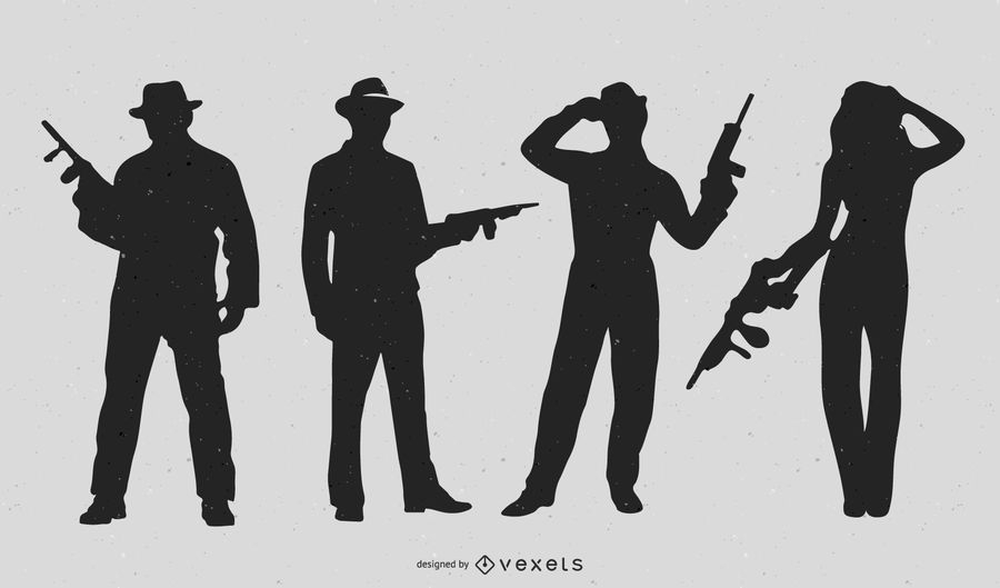 Silhouette Gangster Pack - Vector Download