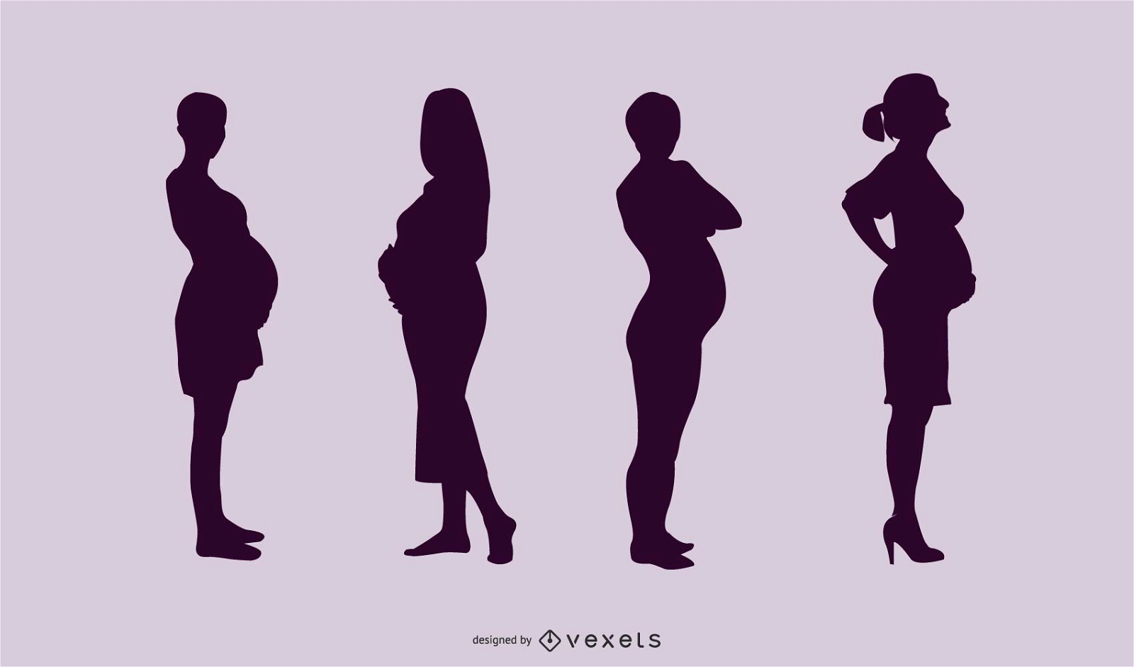 Pack de mujeres embarazadas silueta