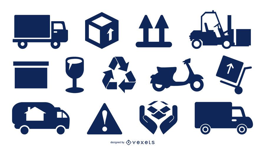 Cargo Delivery & Packaging Icon Set Cargo Delivery & Packaging Icon Set