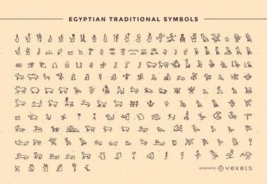 Egypt Traditional Symbol Pack Outline