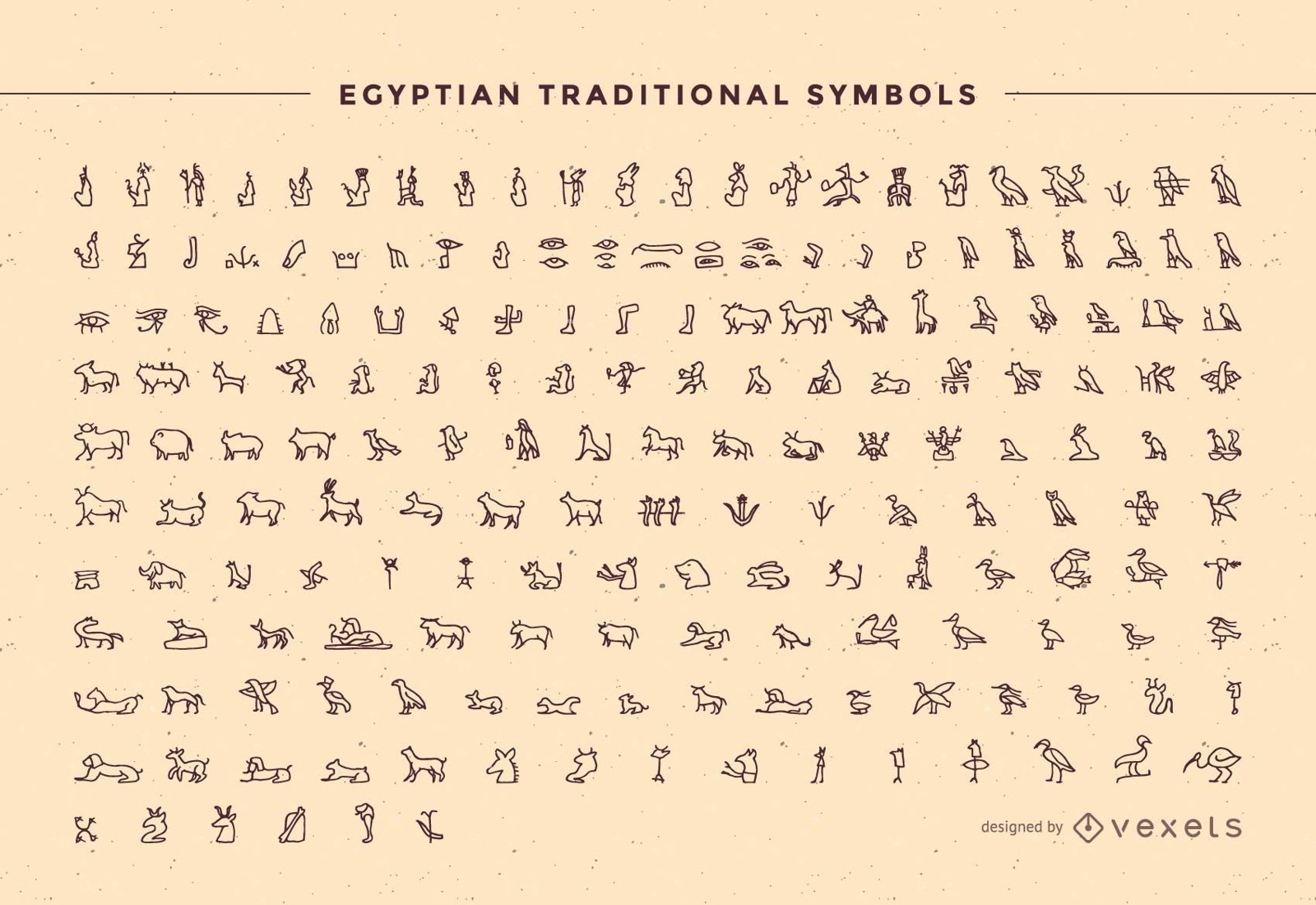 Ägypten Traditionelles Symbol Pack Gliederung