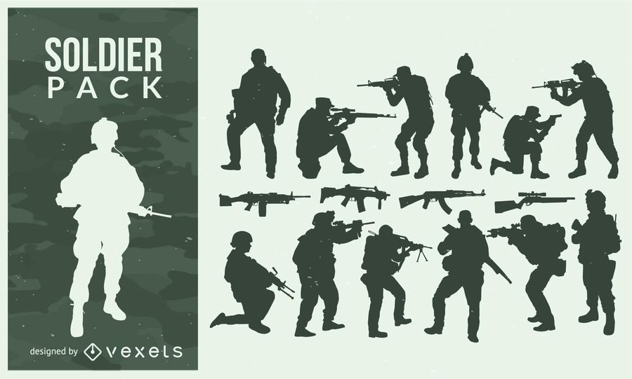 Soldier & Weapon Pack Silhouette Soldier & Weapon Pack Silhouette