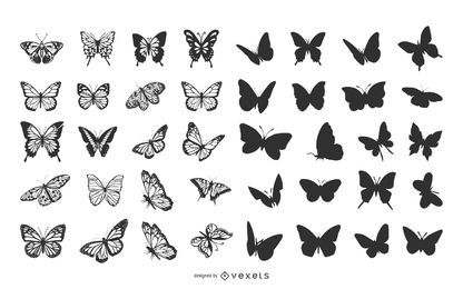 Pacote de Borboleta em Várias Poses Pacote de Borboleta em Várias Poses