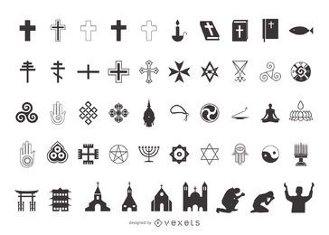 Silueta de paquete de símbolo de religión