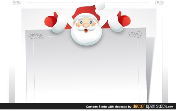 Cartoon Santa with message