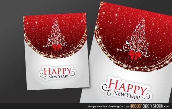 Happy new year and christmas greeting card