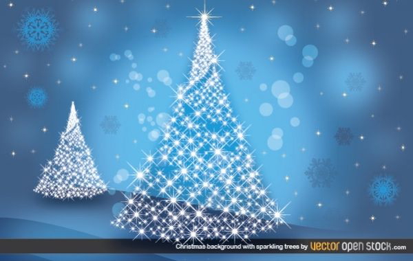 Christmas Background with Sparkling trees