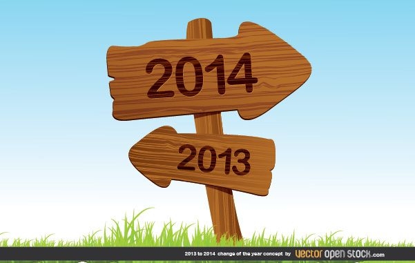 2013 to 2014 change of the year concept