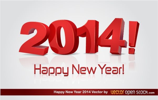 3D feliz año nuevo 2014