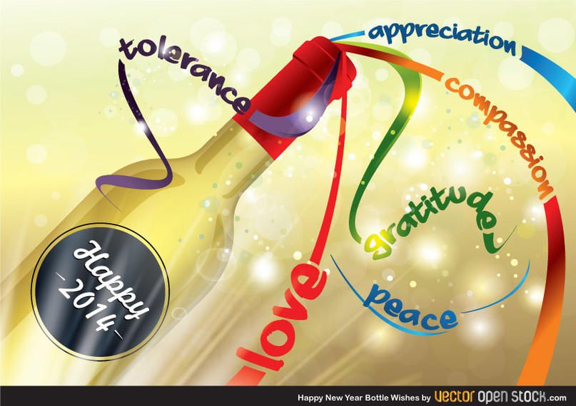 Happy new year bottle wishes Happy new year bottle wishes