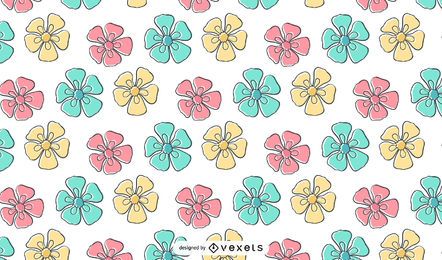 Papel pintado del patrón de flor de crayón para niños Papel pintado del patrón de flor de crayón para niños