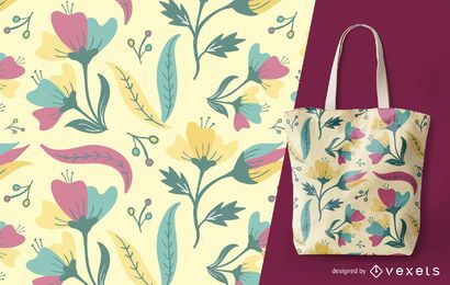 Padrão floral de verão detalhado