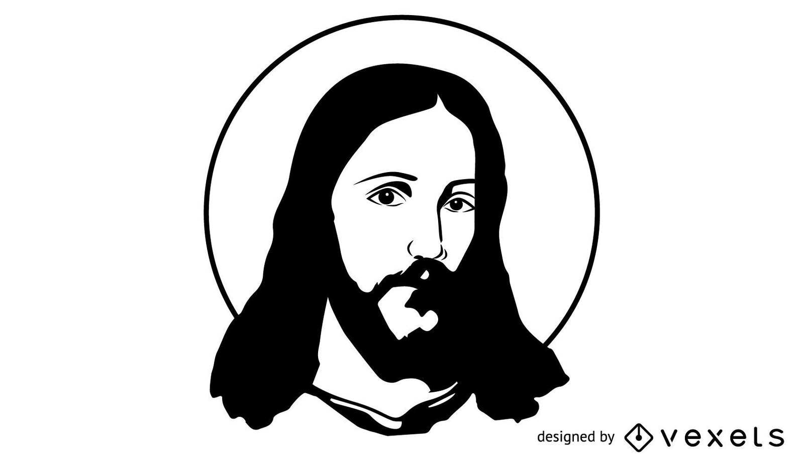 Blanco y negro Artístico Jesucristo - Descargar vector