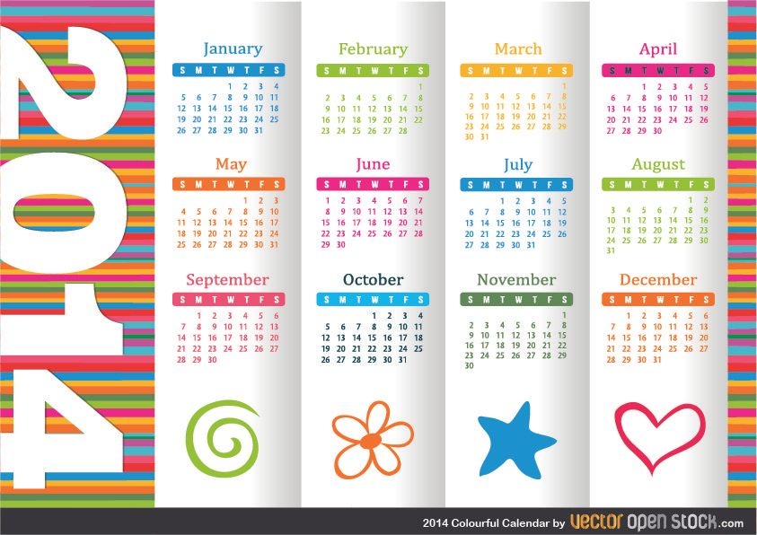 2014 Colourful Calendar 