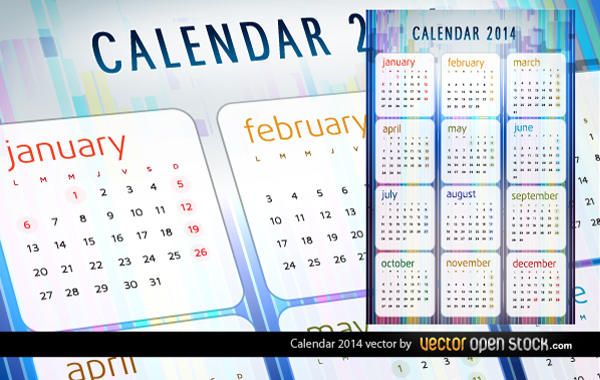 Kalender-Vektor 2014 Kalender-Vektor 2014