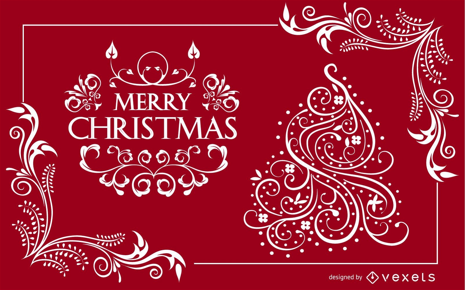 Swirly Ornamental Weihnachtskarten-Layout