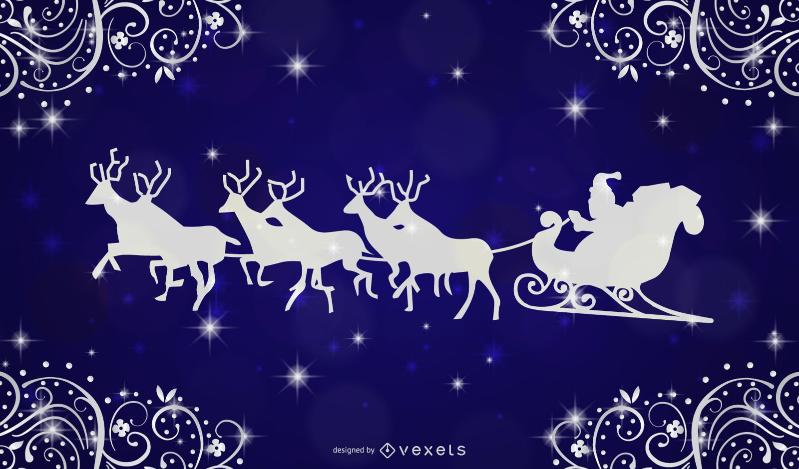 Diseño de tarjeta de Navidad Swirly Frame