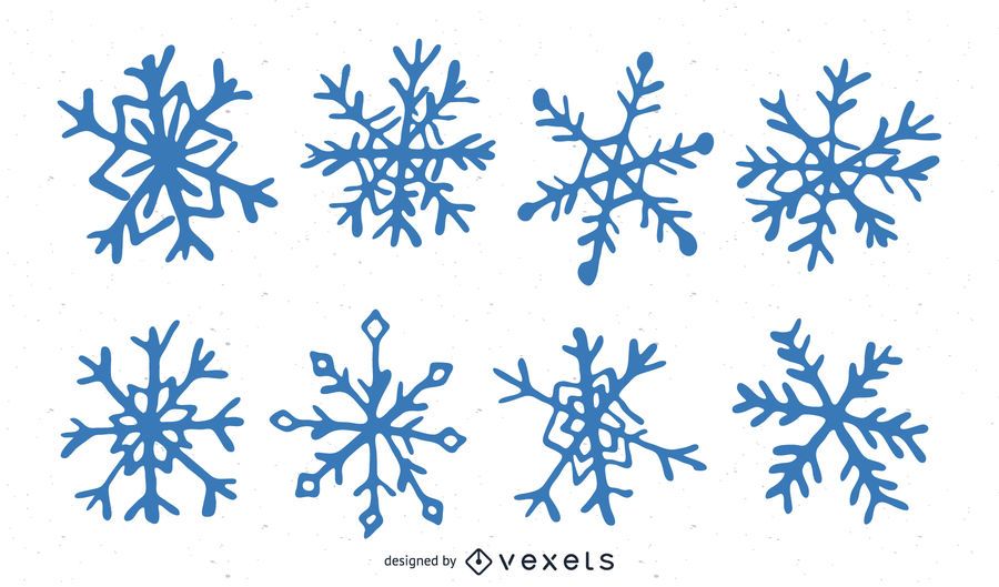 Blue Hand Drawn Snowflake Pack Blue Hand Drawn Snowflake Pack