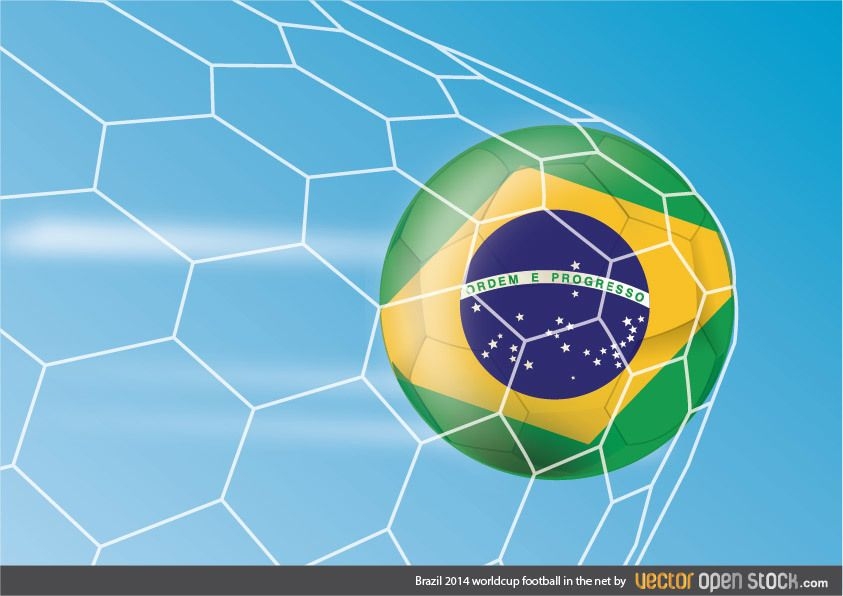 Brazil 2014 worldcup football in the net