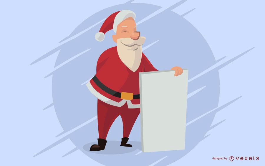 Desenhos animados de Papai Noel segurando o tabuleiro vazio Desenhos animados de Papai Noel segurando o tabuleiro vazio