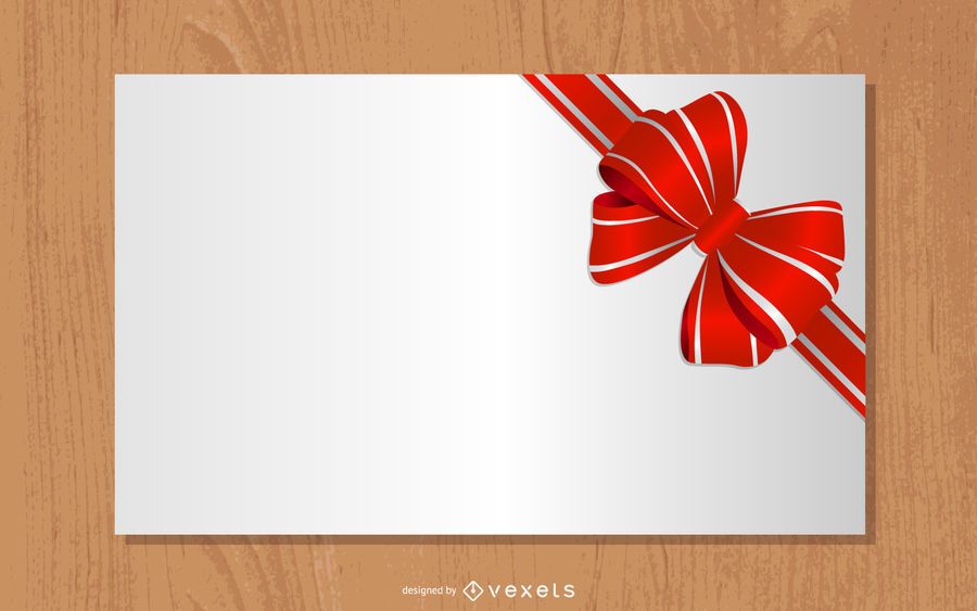 Cinta de regalo detallada atada a un papel Cinta de regalo detallada atada a un papel