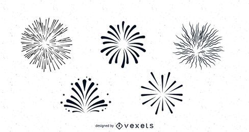 desenho de silhueta de fogo de artifício 15268621 PNG