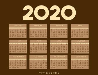 Vintage 2020 Brownie Calendar Template Vintage 2020 Brownie Calendar Template