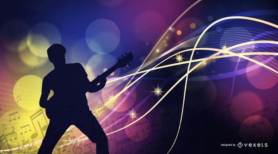 Cool cartel musical con luces de rayos Cool cartel musical con luces de rayos