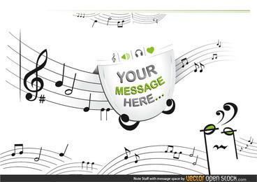 Notes Staff with message space Notes Staff with message space