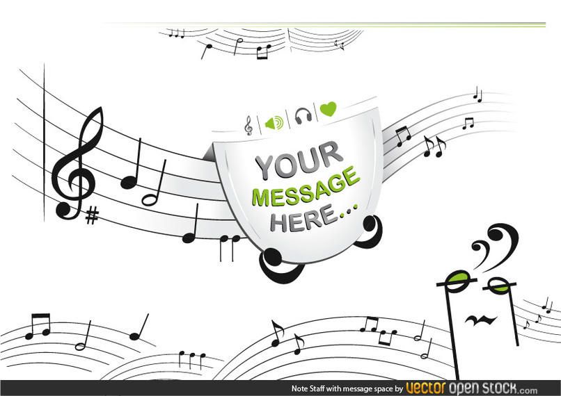Notes Staff with message space Notes Staff with message space