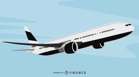 Airbus grande preto & branco do passageiro Airbus grande preto & branco do passageiro