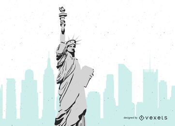 Statue of Liberty in Black & White