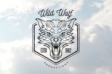 Umriss tollwütiger Wolfskopf